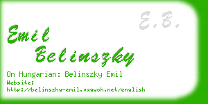 emil belinszky business card